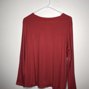 Talbots Womens Pink Salmon 100% Pima Cotton  Long Sleeve T Shirt Size 1X